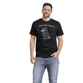 T-shirt adulte unisexe noir chiné « C’est crow mignon », vue portée.